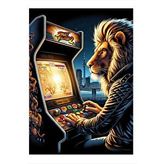 Tablomega Atari Oynayan Aslan Hediyelik Ahşap Tablo 25cmx 35cm