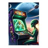 Tablomega Atari Oynayan Uzaylı Mdf Poster 25cmx 35cm