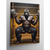 Tablomega Kanvas Tablo Ağırlık Kaldıran Gorilla