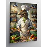 Tablomega Kanvas Tablo Aşçı Dinozor