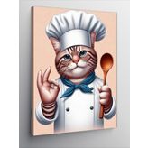 Tablomega Kanvas Tablo Aşçı Kedi