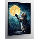 Tablomega Kanvas Tablo Ayı Yakalayan Kedi