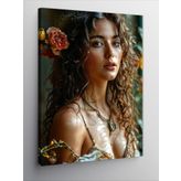 Tablomega Kanvas Tablo Çiçek Ve Kadın