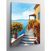 Tablomega Kanvas Tablo Çiçeklerle Dekore Edilmiş Teras