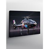 Tablomega Kanvas Tablo Gece Uçan Helikopter