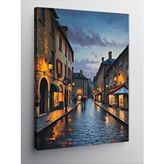 Tablomega Kanvas Tablo Gece Yağmurunda Sokak