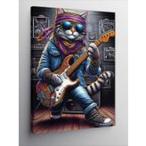 Tablomega Kanvas Tablo Gitar Kedi