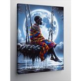 Tablomega Kanvas Tablo Gölde Sallanan Afrikalı Kadın
