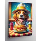 Tablomega Kanvas Tablo Hamburger Seven Köpek