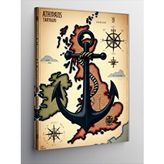 Tablomega Kanvas Tablo Haritalı Çapa Deseni