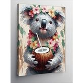 Tablomega Kanvas Tablo Hindistancevizi İçen Koala