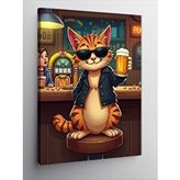 Tablomega Kanvas Tablo Kedi Barmende