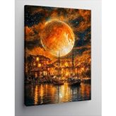 Tablomega Kanvas Tablo Kırmızı Dolunay