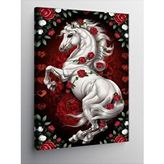 Tablomega Kanvas Tablo Kırmızı Güllü Unicorn
