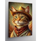 Tablomega Kanvas Tablo Kovboy Kedi