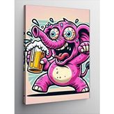 Tablomega Kanvas Tablo Pembe Fil Maskotu