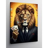 Tablomega Kanvas Tablo Poker Oyuncusu Aslan