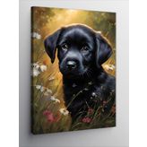 Tablomega Kanvas Tablo Siyah Labrador Köpek