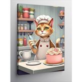 Tablomega Kanvas Tablo Tatlı Şef Kedi