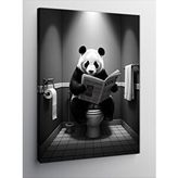 Tablomega Kanvas Tablo Tuvalette Oturan Panda