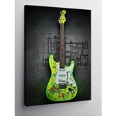 Tablomega Kanvas Tablo Yeşil Elektrik Gitar