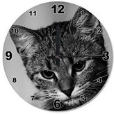 Tablomega Sevimli Kedi Ahşap Duvar Saati Duvar Saati