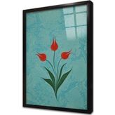Tablosan Laleler Ebru Çerçeveli Cam Tablo