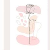 Tablosan Line Art Çiçekler 3Lü Set Kanvas Tablo Seti