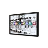 Tablosan Retro Renkli Mayolu Kadınlar Çerçeveli Cam Tablo 50X70 Cm Ca10008