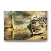 Tabloshop Eski Liman ve Tekne 100x70 cm Tablo