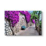 tabloshop Mor Çiçekli Yol Kanvas Tablo 60 x 40