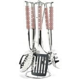 Taç Chef Tools Kepçe Seti Kırmızı Beyaz - Gümüş