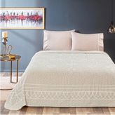 Taç Jakarlı Tek Kişilik Pike Takımı - Bej - 180X250