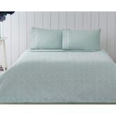 Taç Jakarlı Tek Kişilik Pike Takımı - Mint - 180X250