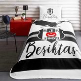 Taç Lisanslı Beşiktaş Siyah Kartal Tek Kişilik Pike Takımı - 160 X 230