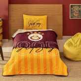 Taç Taraftar Lisanslı Pamuklu Tek Kişilik Yatak Örtüsü Seti (160X230)-GALATASARAY 1905 - Kırmızı - Sarı - 160 x 230 cm
