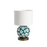 Tags Design Blossom Desenli Seramik Abajur - Mavi