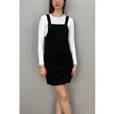 Tam Moda Kadın Siyah Cepli Salopet