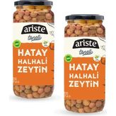taneli Ariste 2'li Hatay Halhali Yeşil Zeytin 600 gr (300 gr x 2)