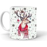 Tanem Yılbası Noel Temalı Baskılı Seramik Beyaz Kupa
