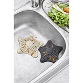 Tanemce 2 Adet Siyah-Bej Deniz Yıldızı Lavabo Süzgeci, Lavabo Tıkacı, Silikon Süzgeç