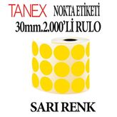 Tanex Sarı 30 mm 6 Rulo Nokta Etiketi