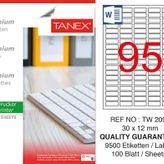 Tanex TW-2095 30x12 mm 100'lü Sökülebilir Etiket