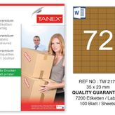 Tanex TW-2172 35x23 mm 100'lü Kraft Etiket