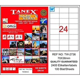 Tanex TW-2736 70x36 mm Laser Etiket