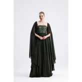 Tangül&Ali'S Moda Evi Helen Şifon Yeşil Maxi Elbise