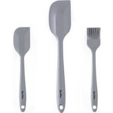 Tantitoni TNT-8695835401904-SOFT SET3SFG-GRİ Renkli 3lü Silikon Spatula ve Fırça Seti - Gri