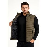 Tarz Yeri Erkek Şişme Fermuarlı Su Itici Kapitone Astarlı, Cepli Yelek - Haki - 2XL