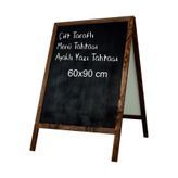 TASARIM TABELA Menü Tahtası, Ayaklı Yazı Tahta, Çift Taraflı Kara Tahta Ahşap Büyük Boy 60x90cm