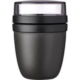 Taşınabilir Müsli Kabı, Pratik Yoğurt Kabı, Yoğurt ve Müsli Için Bölmeler, Derin Dondurucu, Mikrodalga Fırın ve Bulaşık Makinesi Için Uygundur, 500 ml + 200 Ml, Nordic Black - Siyah